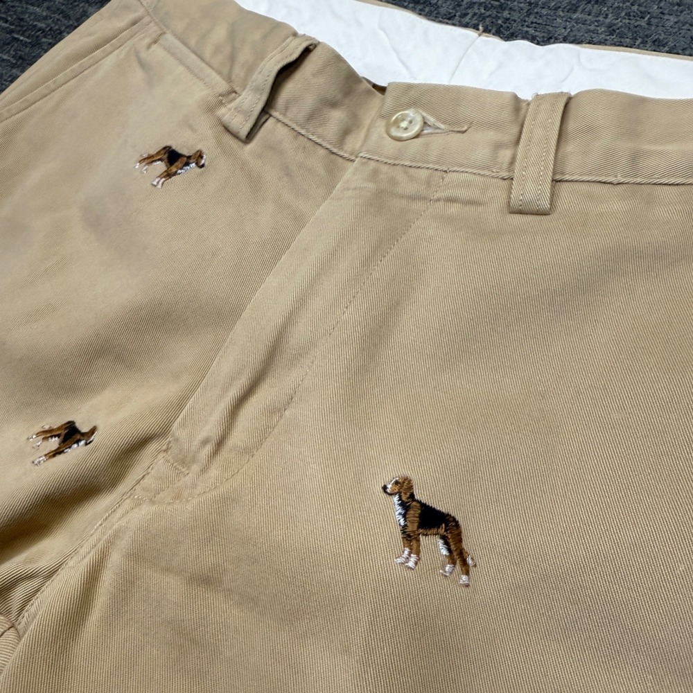 Polo Ralph Lauren Pants Mens 30x30 Khaki Slim Fit Beagle Dog Print Chino
